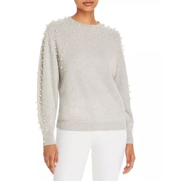 C by Bloomingdale's Cashmere Faux Pearl Cashmere Sweater - 100% Exclusive - Picture 1 of 5